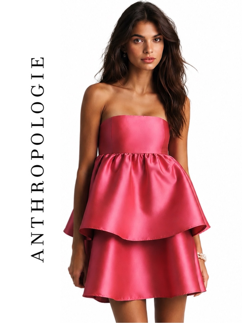 Anthropologie Hutch Strapless Tiered Mini Dress